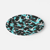 Cool Trendy Black White Blue Pattern Papieren Bordje (Gekanteld)