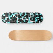 Cool Trendy Black White Blue Pattern Persoonlijk Skateboard (Horizontaal)