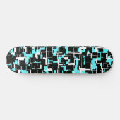 Cool Trendy Black White Blue Pattern Persoonlijk Skateboard (Horizontaal)