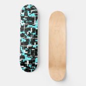 Cool Trendy Black White Blue Pattern Persoonlijk Skateboard (Voorkant)