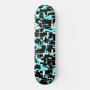 Cool Trendy Black White Blue Pattern Persoonlijk Skateboard