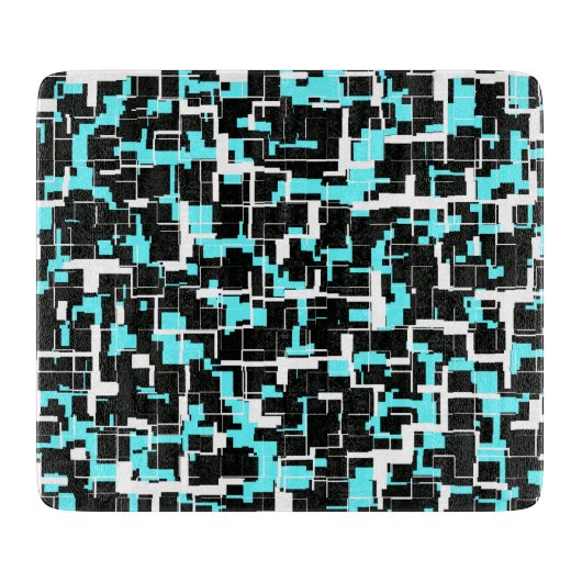 Cool Trendy Black White Blue Pattern Snijplank (Voorkant)