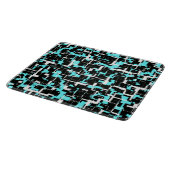 Cool Trendy Black White Blue Pattern Snijplank (Hoek)