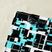 Cool Trendy Black White Blue Pattern Strandlaken (In situ)