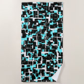Cool Trendy Black White Blue Pattern Strandlaken (Voorkant)