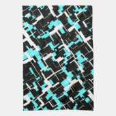 Cool Trendy Black White Blue Pattern Theedoek (Verticaal)