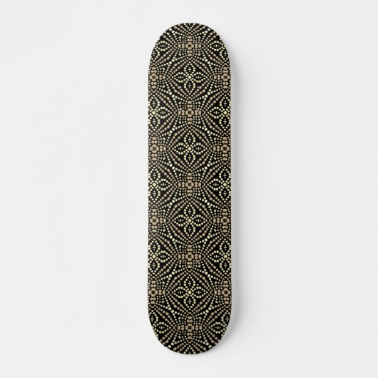 Cool Trendy Black & White Dot Art Skateboard (Voorkant)