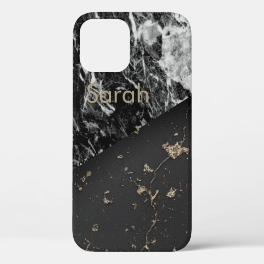Cool Trendy Black White Marble Case-Mate iPhone Case (Achterkant)