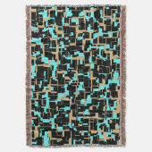 Cool Trendy Black Yellow Blue Pattern Deken (Voorkant Verticaal)