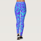 Cool Trendy Blauw Paarse Dier Print Spot Patroon Leggings (Achterkant)