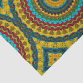 Cool trendy blauw rood geel Mandala stam etnisch Tissuepapier (Detail)