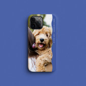 Cool trendy blauwe golvende rand een foto Case-Mate iPhone case
