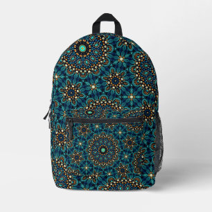 Cool Trendy Blauwgroen Funky Abstract Design Bedrukte Rugzak