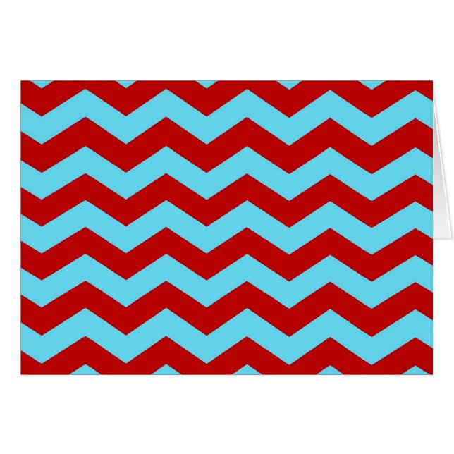 Cool Trendy Blauwgroen Turquoise Red Chevron Zigza (Voorkant Horizontaal)