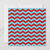 Cool Trendy Blauwgroen Turquoise Red Chevron Zigza Kaart (Achterkant)