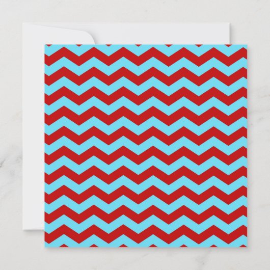 Cool Trendy Blauwgroen Turquoise Red Chevron Zigza Kaart (Achterkant)
