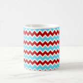Cool Trendy Blauwgroen Turquoise Red Chevron Zigza Koffiemok (Center)