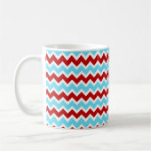 Cool Trendy Blauwgroen Turquoise Red Chevron Zigza Koffiemok (Links)