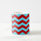 Cool Trendy Blauwgroen Turquoise Red Chevron Zigza Koffiemok (Center)