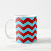 Cool Trendy Blauwgroen Turquoise Red Chevron Zigza Koffiemok (Links)
