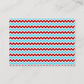 Cool Trendy Blauwgroen Turquoise Red Chevron Zigza Visitekaartje (Achterkant)