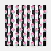 Cool Trendy Bleck en Withe, Cup Cakes Magneet (Voorkant)