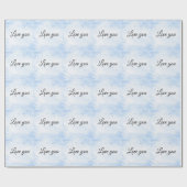 Cool Trendy Blue LOVE Cadeaupapier (Vlak)