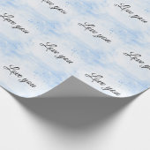Cool Trendy Blue LOVE Cadeaupapier (Hoek)