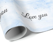 Cool Trendy Blue LOVE Cadeaupapier (Rol Hoek)