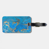 Cool Trendy Blue Marble Bagagelabel (Achterkant horizontaal)