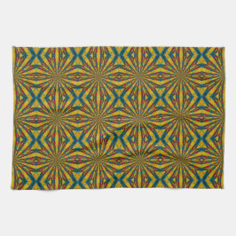 Cool Trendy Blue Red Yellow Mandala Etnische stam Theedoek