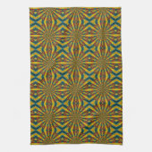 Cool Trendy Blue Red Yellow Mandala Etnische stam Theedoek (Verticaal)