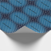 Cool Trendy Blue Stippen Wrapping Paper Cadeaupapier (Hoek)