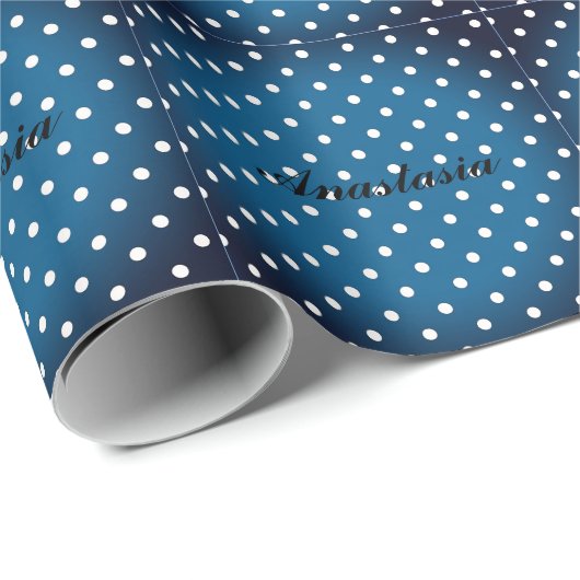 Cool Trendy Blue Stippen Wrapping Paper Cadeaupapier (Rol Hoek)