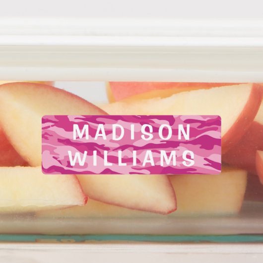 Cool Trendy Camouflage Moderne Persoonlijke Naam Labels (Aangebracht)