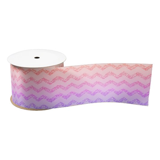 Cool Trendy Chevron Zigzag Ombre Glitter Satijnen Lint (Spoel)