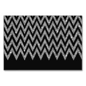 Cool trendy chevron zigzag Silver faux glitter Kaart (Achterkant)