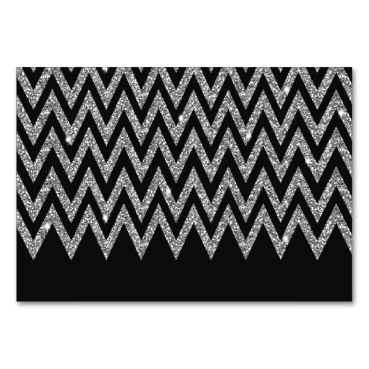 Cool trendy chevron zigzag Silver faux glitter Kaart (Achterkant)