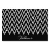 Cool trendy chevron zigzag Silver faux glitter Kaart (Voorkant)