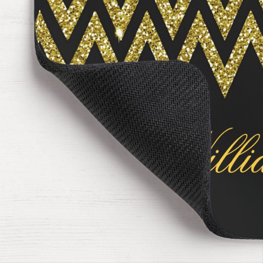 Cool trendy chevron zigzaggoufaux glitter muismat (Hoek)