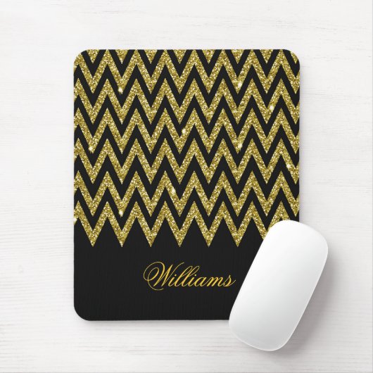 Cool trendy chevron zigzaggoufaux glitter muismat (Met muis)