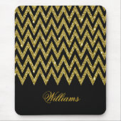 Cool trendy chevron zigzaggoufaux glitter muismat (Voorkant)