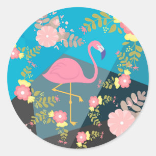 Cool Trendy Chic Schattig Roze Meisjesachtig Bloem Ronde Sticker