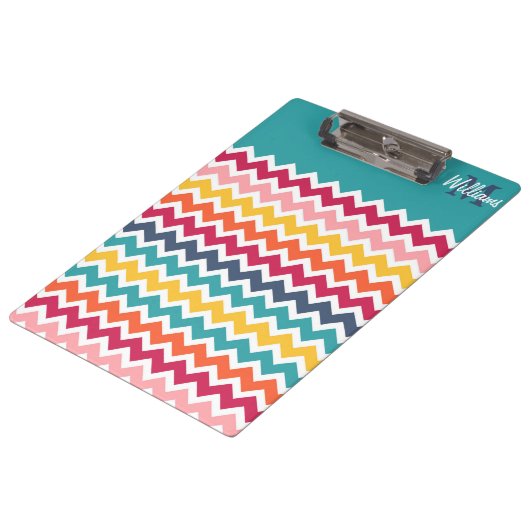Cool trendy colorful custom Monogram chevron Klembord (Gekanteld)