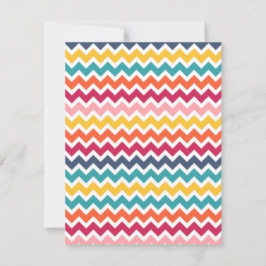 Cool trendy colorful custom Monogram chevron Notitiekaartje (Achterkant)