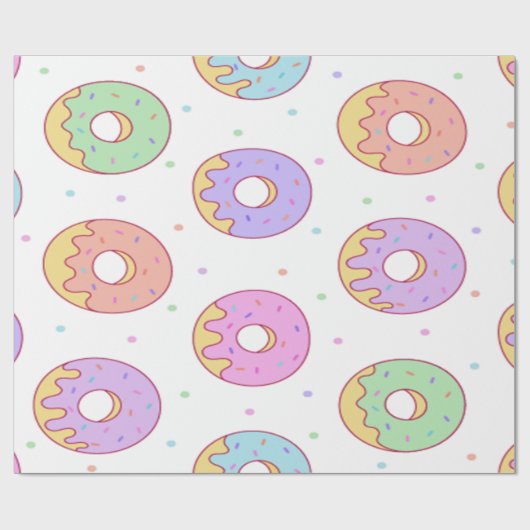 Cool Trendy Colorful Donuts Cadeaupapier (Vlak)