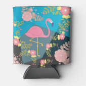Cool Trendy Cous Cute Pink Girly Floral Flamingo Blikjeskoeler (Voorkant)