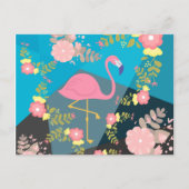 Cool Trendy Cous Cute Pink Girly Floral Flamingo Briefkaart (Voorkant)