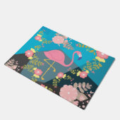 Cool Trendy Cous Cute Pink Girly Floral Flamingo Deurmat (Schuin)