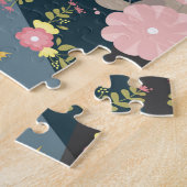 Cool Trendy Cous Cute Pink Girly Floral Flamingo Legpuzzel (Zijkant)